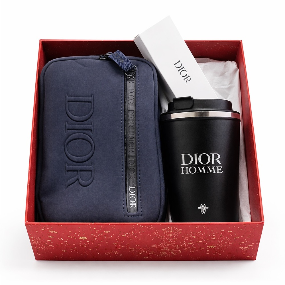 Dior Homme Gift set pouch and  Travel tumbler
